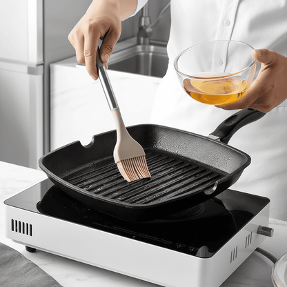 Skanto | KITCHENORA – Complete Utensil Set with Silicone Heads and Wood-Look Handles