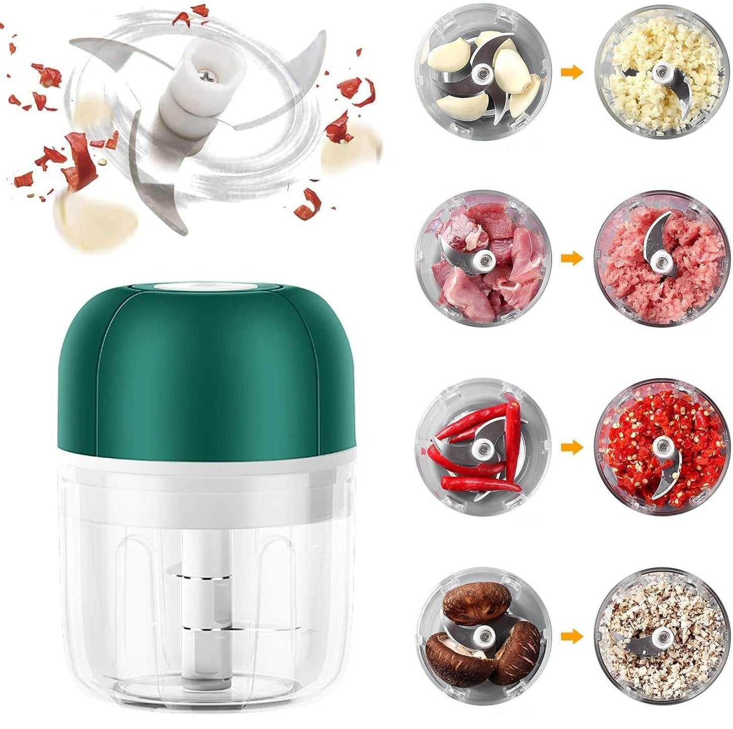 BowLift | ChopEase Electric Garlic Press – USB Rechargeable – Compact & Powerful – 250ml