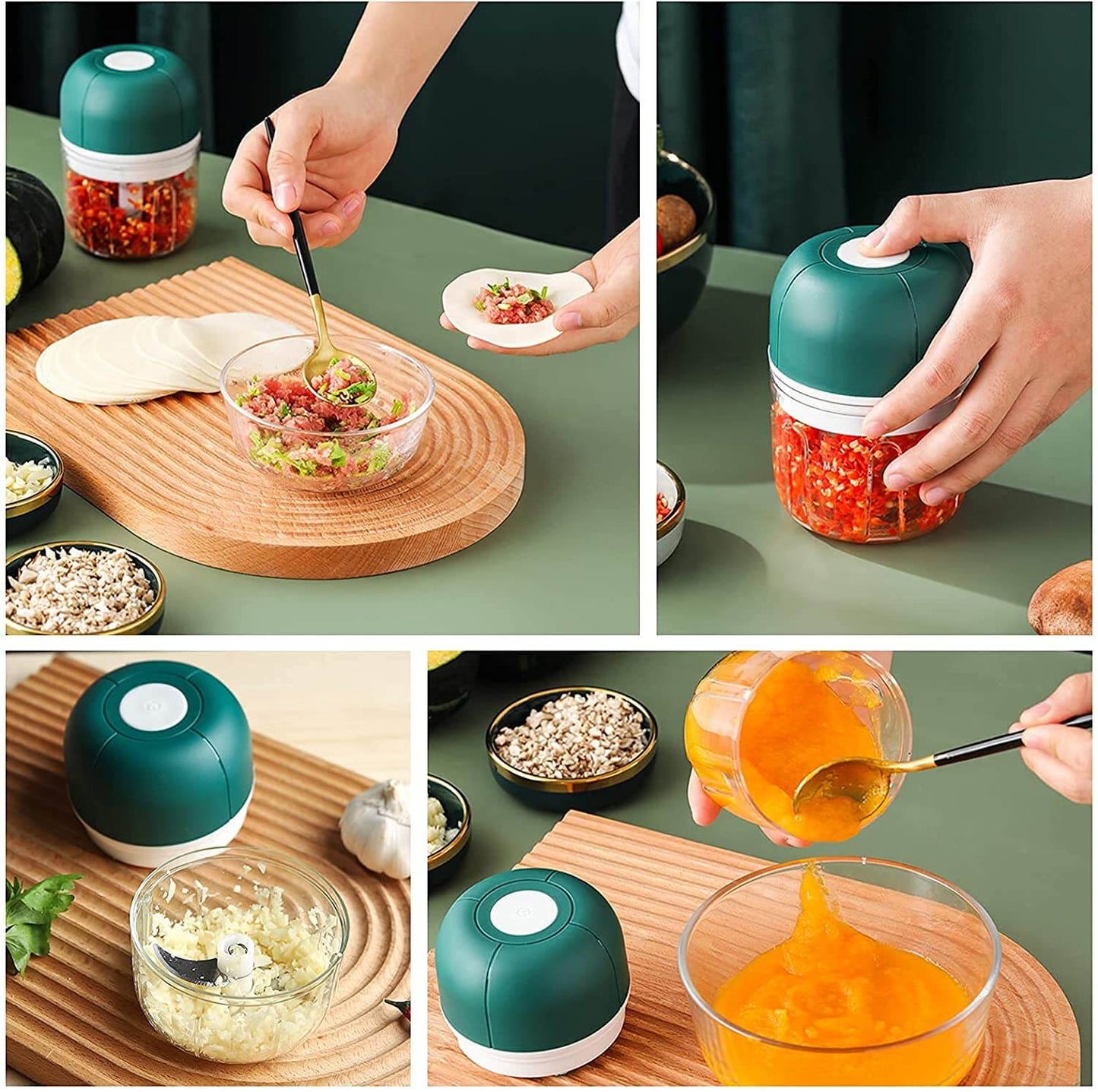 BowLift | ChopEase Electric Garlic Press – USB Rechargeable – Compact & Powerful – 250ml
