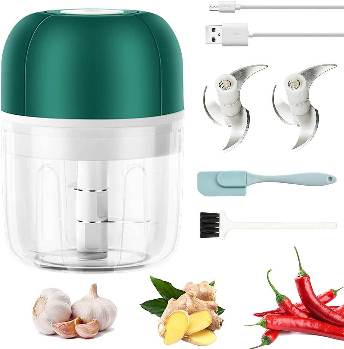 ChopEase Electric Garlic Press – USB Rechargeable – Compact & Powerful – 250ml | Kalsten