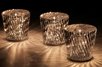 BowLift | Crystal Table Lamp VÉLORIA | Diamond Look & 360° Light Play | Wireless & USB Rechargeable | Up to 12 hrs. Light Duration