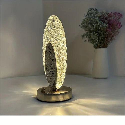 BowLift | Plumalux Table Lamp Peacock Design | Cordless & USB rechargeable | Dimmable LED light | 22×13.5 cm | ABS housing