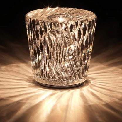 BowLift | Crystal Table Lamp VÉLORIA | Diamond Look & 360° Light Play | Wireless & USB Rechargeable | Up to 12 hrs. Light Duration
