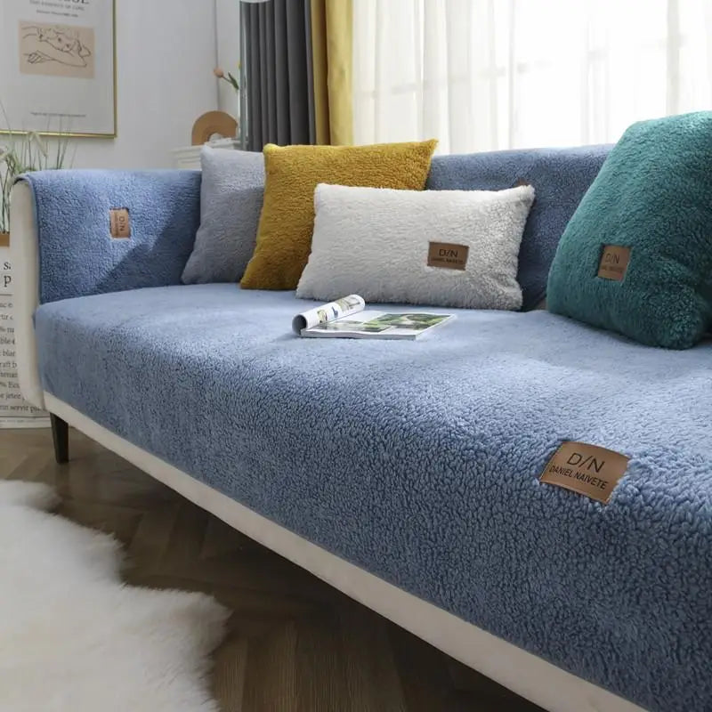 Waterproof Thick Sherpa Fleece Non-slip Sofa Cover | Brehn