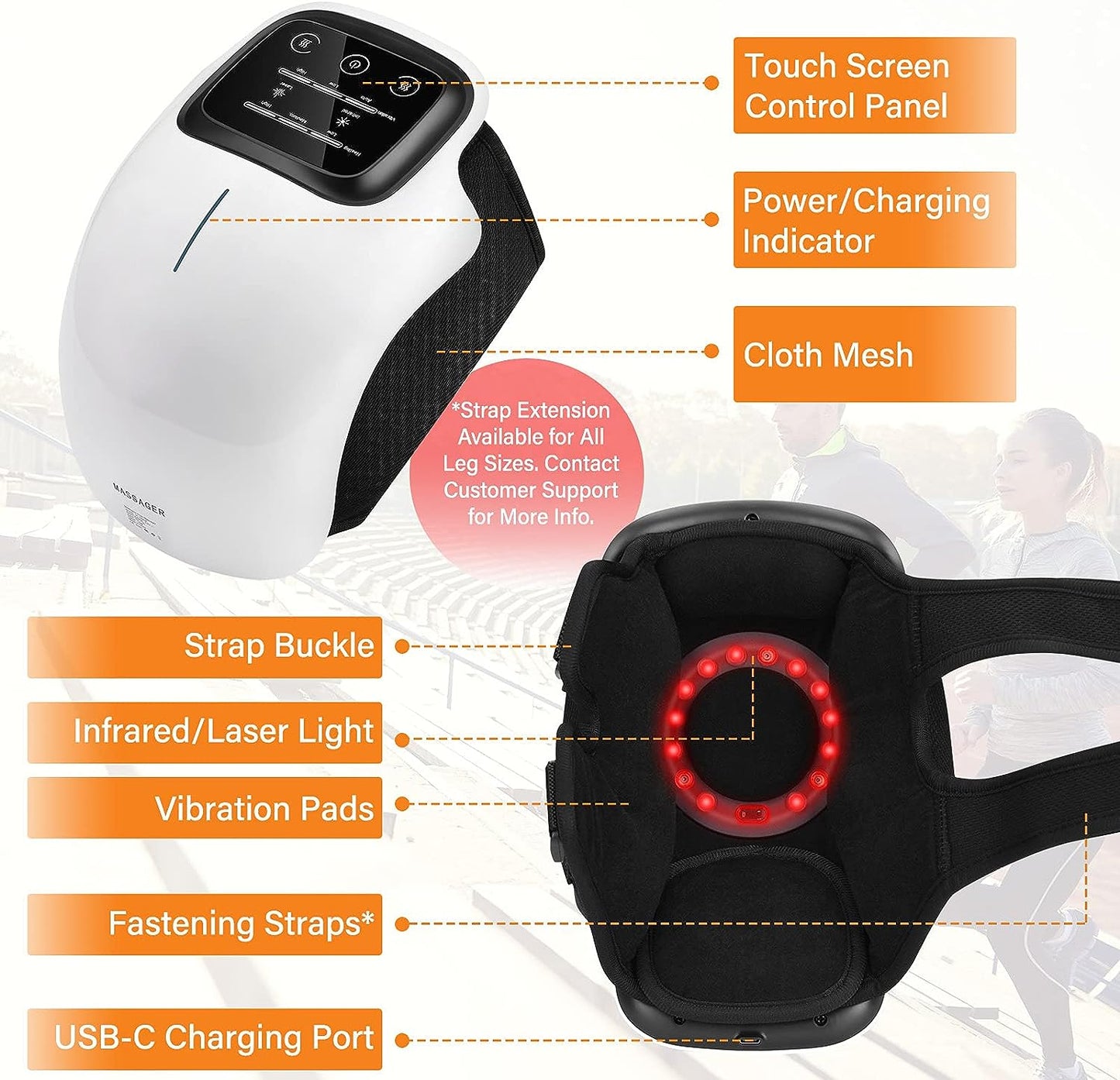 Skanto Skanto | WarmFit Knee Massager with Infrared and Vibration – Wireless and Rechargeable