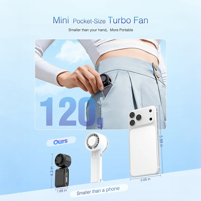 Foldable Handheld Turbo Mini Portable Fan | Brehn