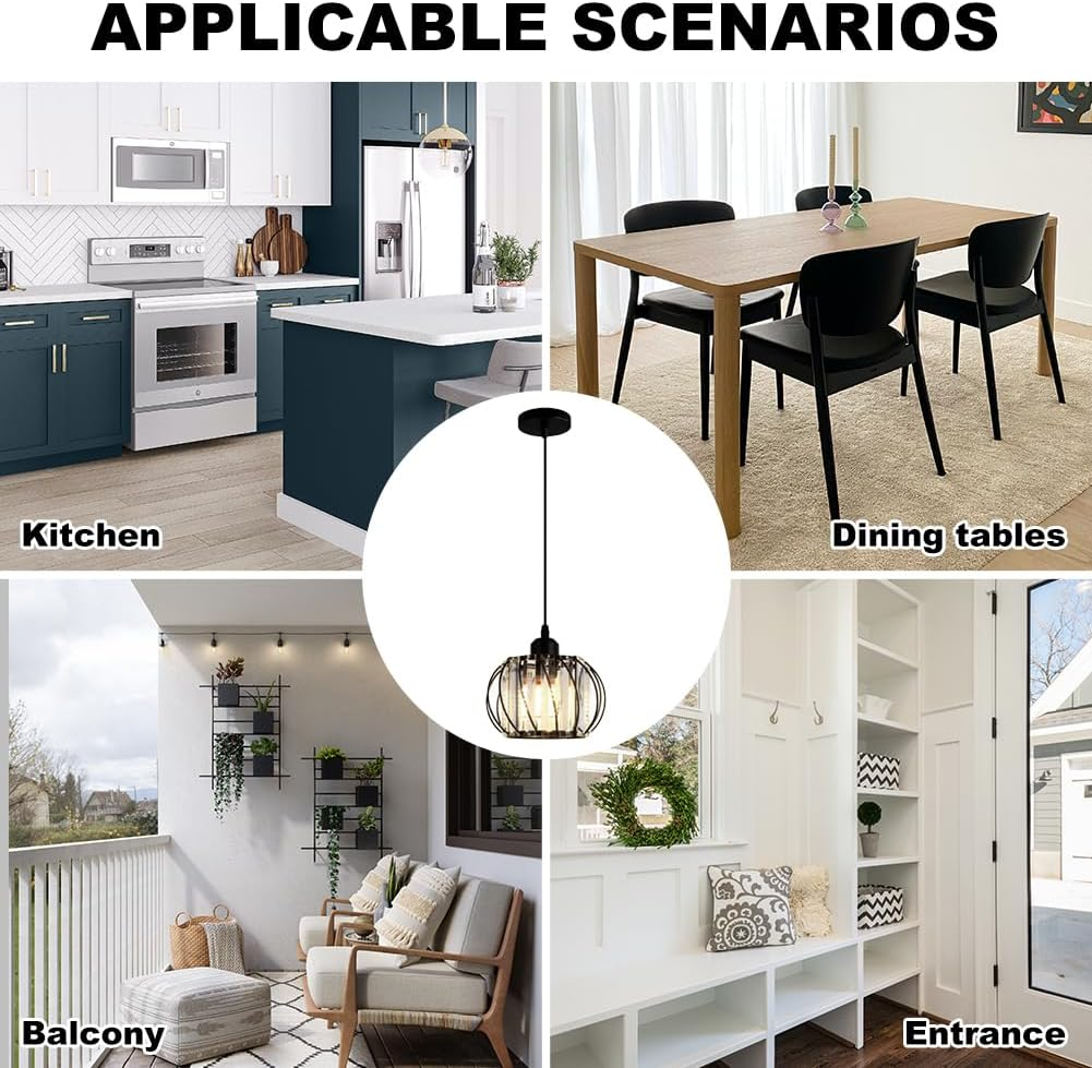 BowLift | Pendant Light Black Glass Globe Ceiling Fixture