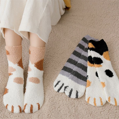 Skanto | Fluffy Fuzzy Cat Paw Socks
