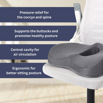 BowLift | Orthopedic Seat Cushion | Ergonomic Design for Back Pain Relief & Comfort at Home or Office