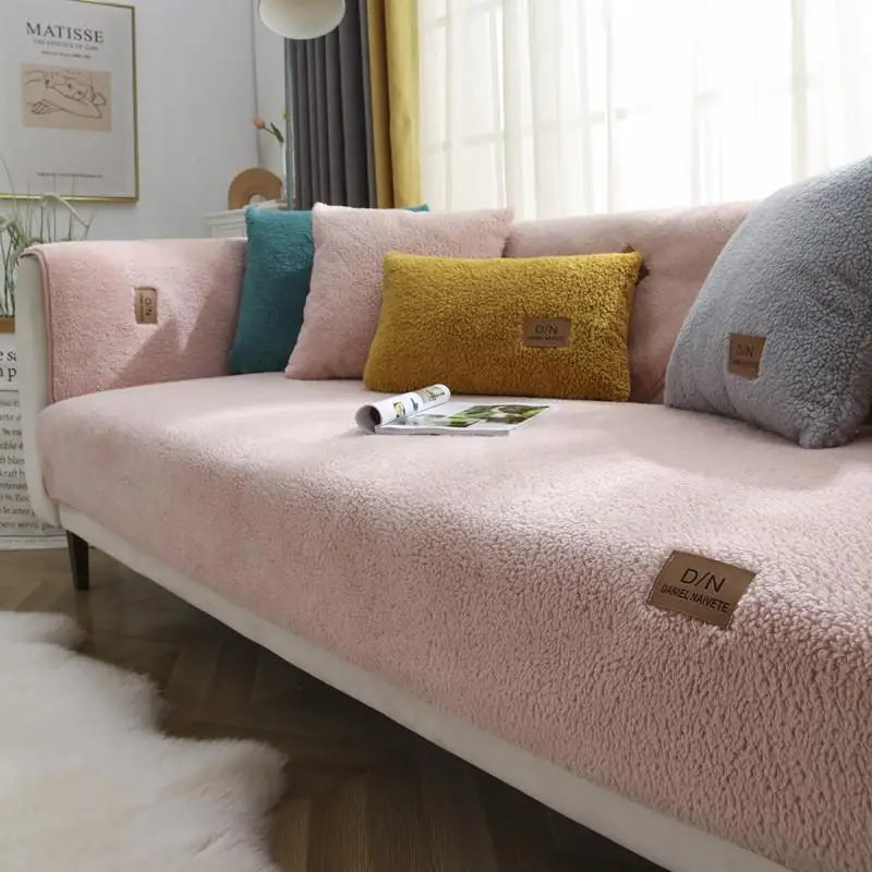 Waterproof Thick Sherpa Fleece Non-slip Sofa Cover | Brehn