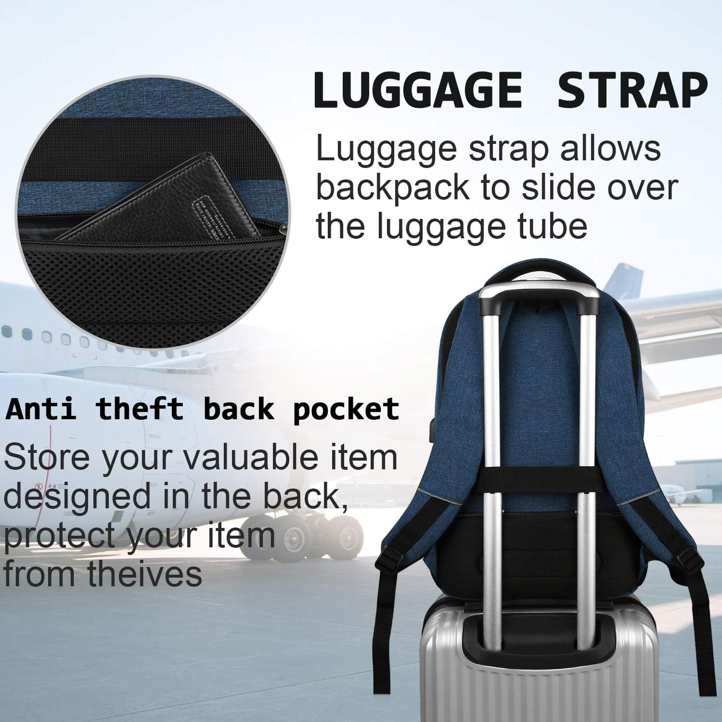 Slim Anti-Theft Laptop Backpack with USB Charging Port | Bowlift