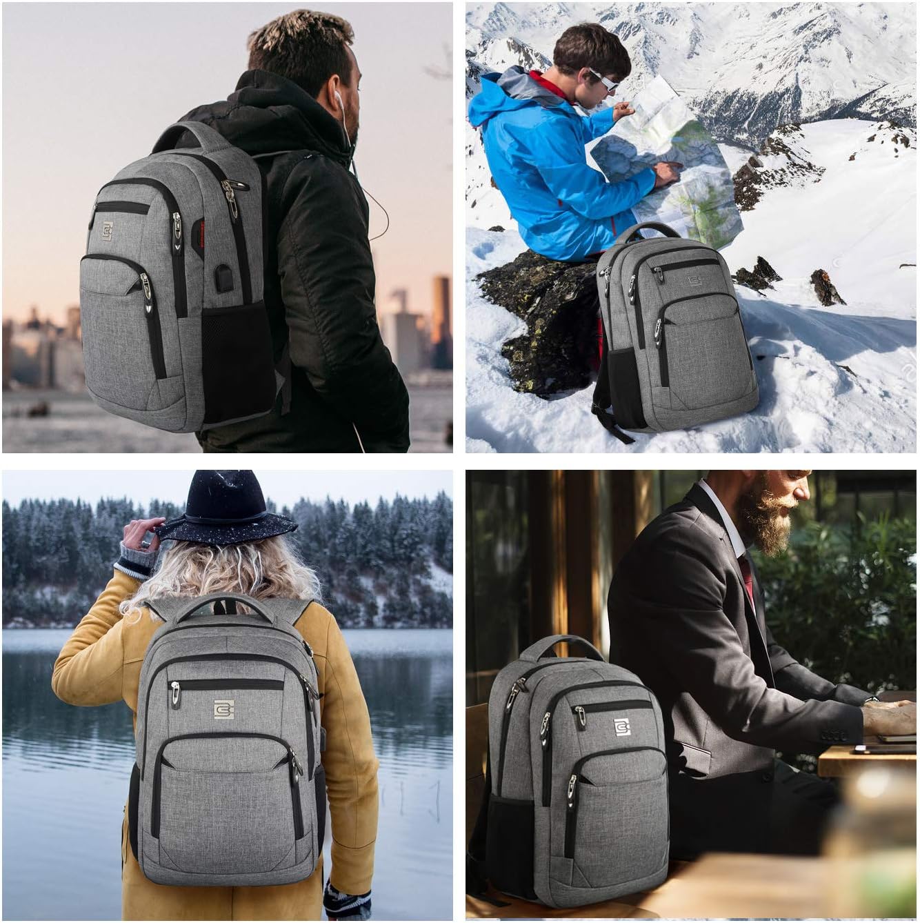 Slim Anti-Theft Laptop Backpack with USB Charging Port | Bowlift