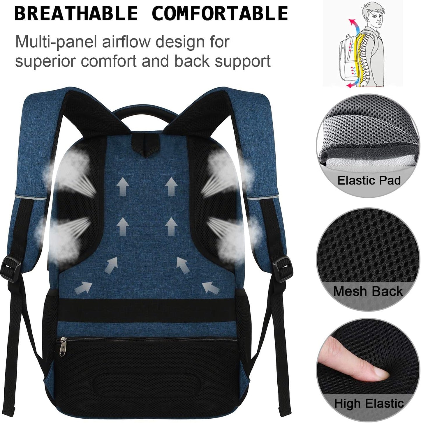 Slim Anti-Theft Laptop Backpack with USB Charging Port | Bowlift