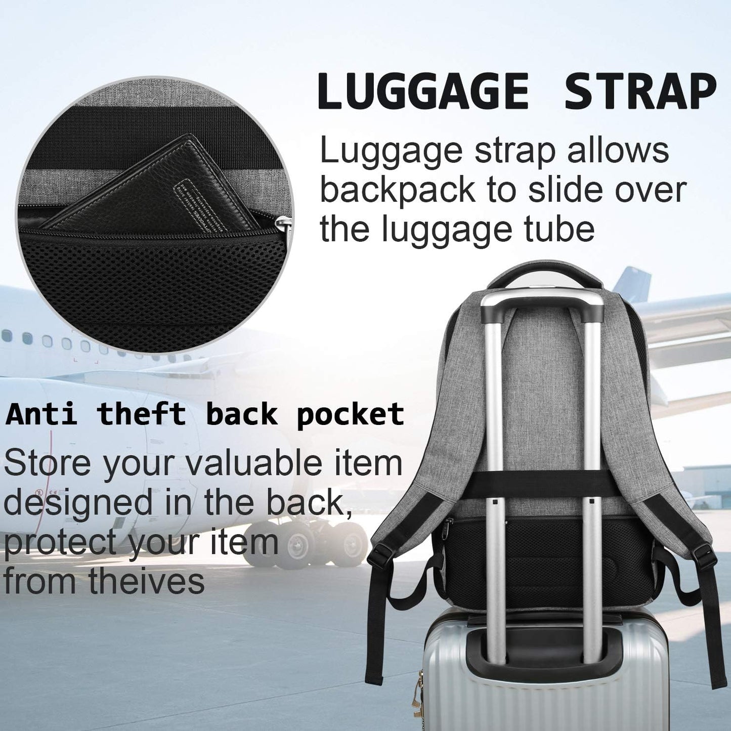 Slim Anti-Theft Laptop Backpack with USB Charging Port | Bowlift