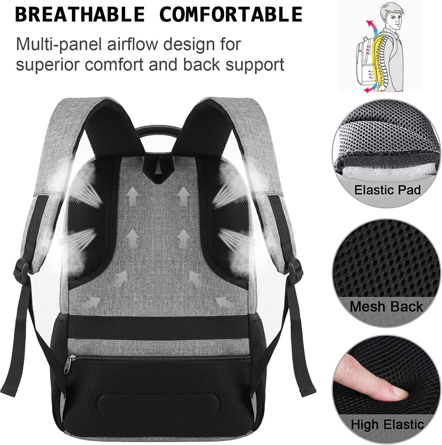 Slim Anti-Theft Laptop Backpack with USB Charging Port | Bowlift