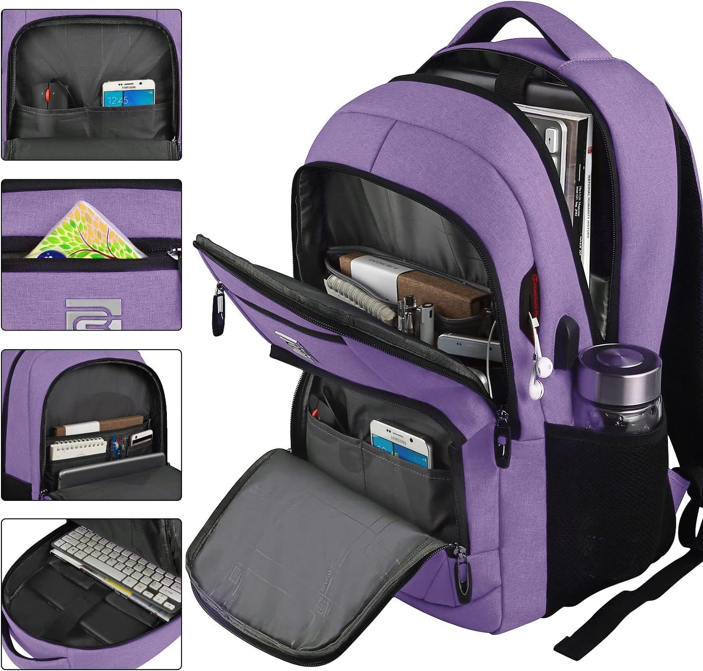 Slim Anti-Theft Laptop Backpack with USB Charging Port | Bowlift