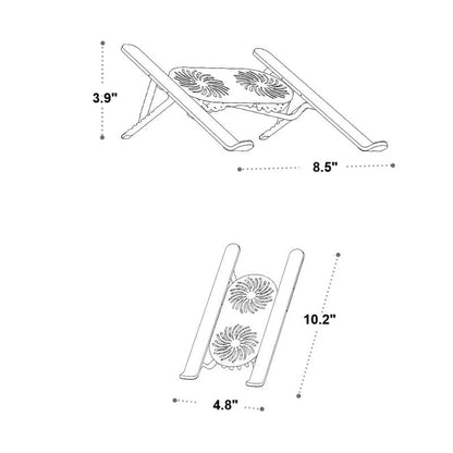 BowLift | Foldable Laptop Stand with 360° Rotating Cooling Fans and Adjustable Height