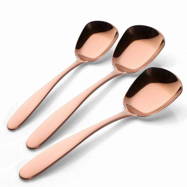 Skanto | Lepeluxe – 3-Piece Stainless Steel Flat-Bottom Serving Spoon Set