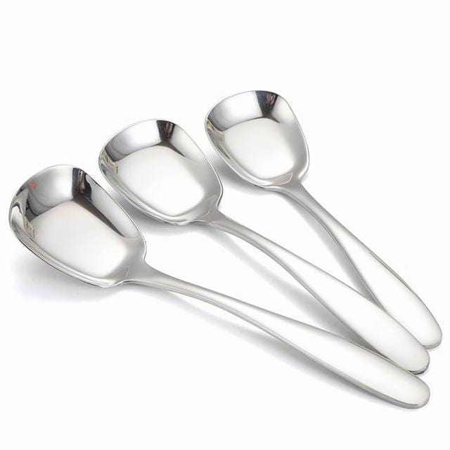 BowLift | Lepeluxe – 3-piece Stainless Steel Serving Spoon Set with Flat Bottom