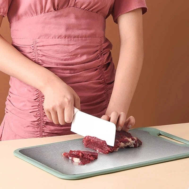 Skanto | Lattea – Double-Sided Stainless Steel Cutting Board with Non-Stick Surface