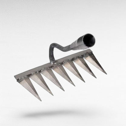 BowLift | Steel Garden Rake | Heavy-Duty Stainless Steel with Deep-Penetrating Tines for Effortless Weeding and Lawn Care