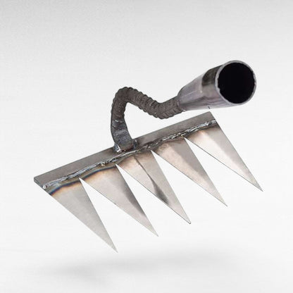 BowLift | Steel Garden Rake | Heavy-Duty Stainless Steel with Deep-Penetrating Tines for Effortless Weeding and Lawn Care