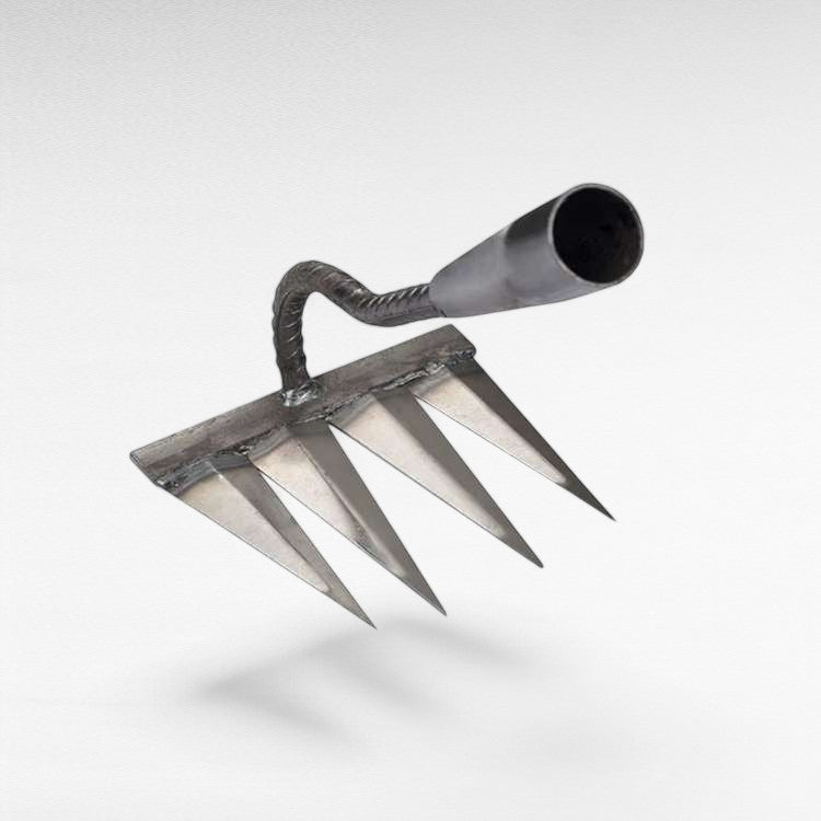 BowLift | Steel Garden Rake | Heavy-Duty Stainless Steel with Deep-Penetrating Tines for Effortless Weeding and Lawn Care