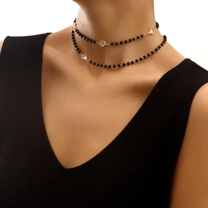BowLift | Layered Black Crystal Necklace