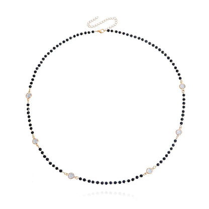 Karnz | Layered necklace with black crystal