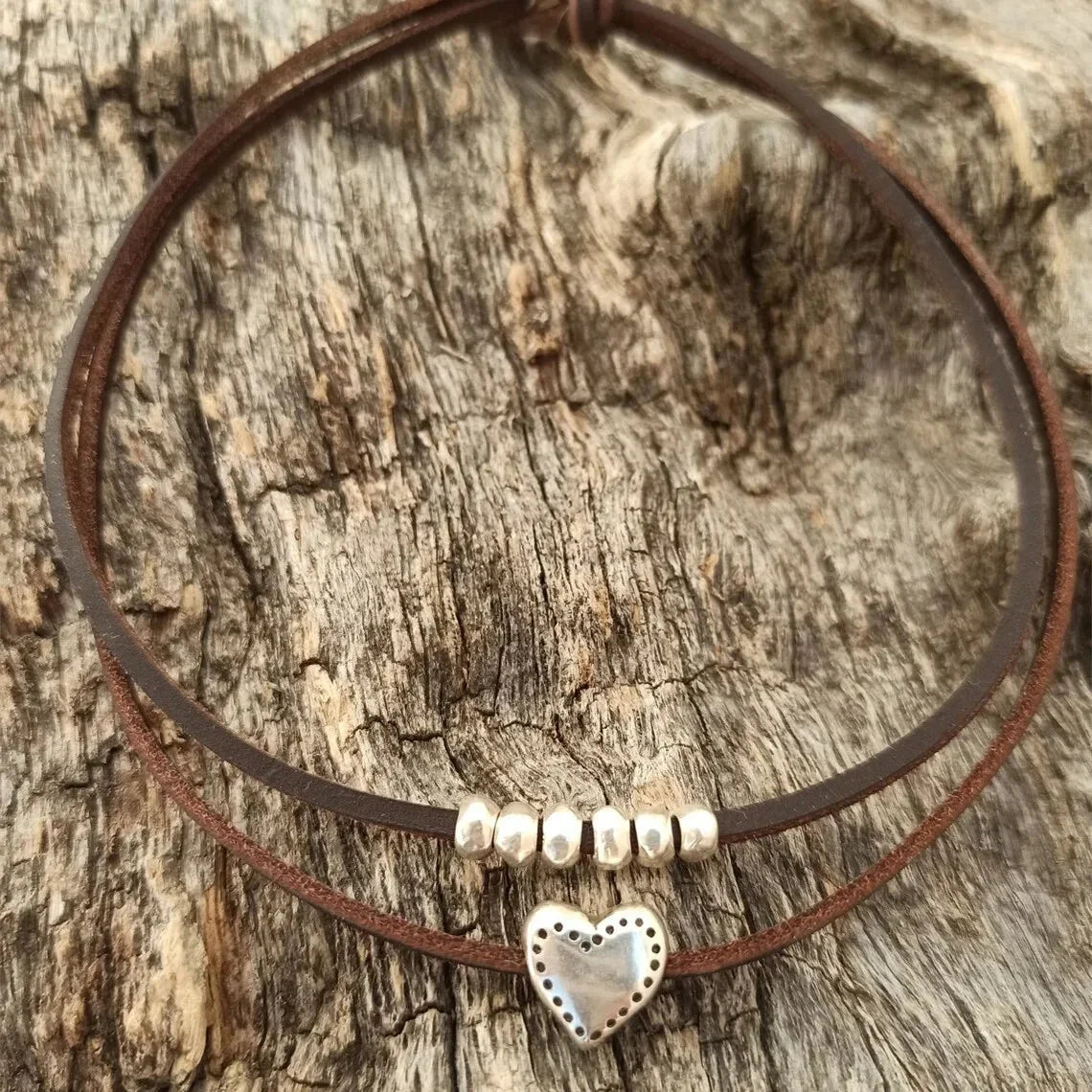 BowLift | Layered Leather Heart Choker Necklace