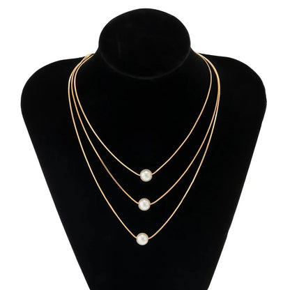 Skanto | Layered Pearls Strung On Rope Necklace