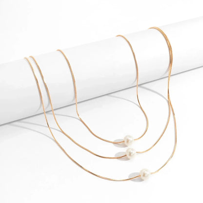 Skanto | Layered Pearls Strung On Rope Necklace