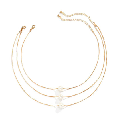 Skanto | Layered Pearls Strung On Rope Necklace