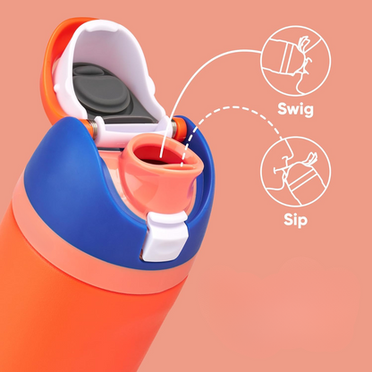Skanto | Insulated Stainless Steel Water Bottle with Straw | Leak-proof, BPA-free | Multicolor