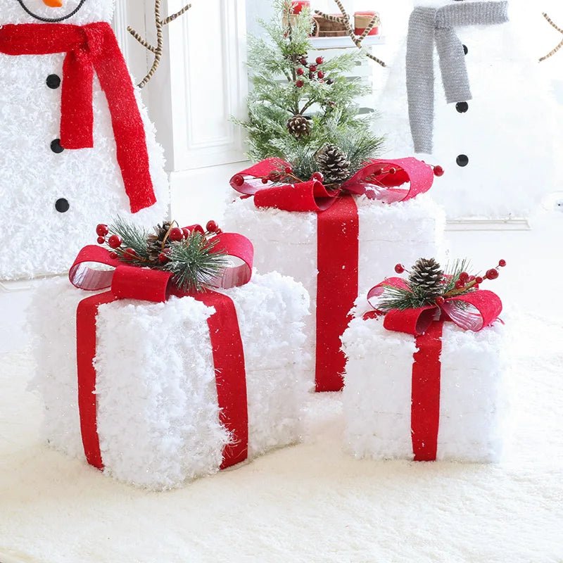Skanto | LED Christmas Ornaments – Snowman, Deer & Gift Box Ornaments with Lights