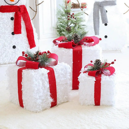Skanto | LED Christmas Ornaments – Snowman, Deer & Gift Box Ornaments with Lights