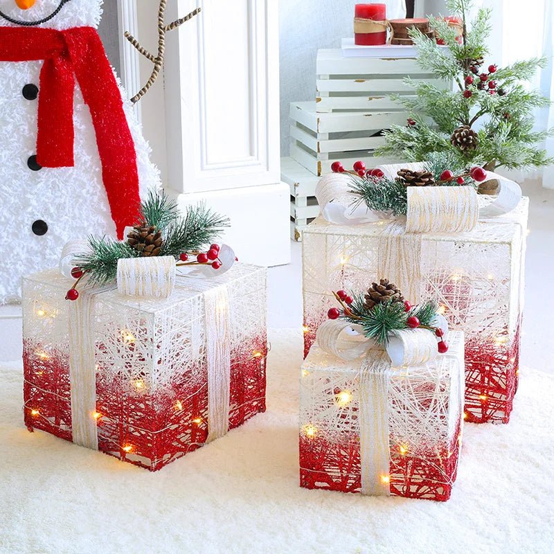 Skanto | LED Christmas Ornaments – Snowman, Deer & Gift Box Ornaments with Lights