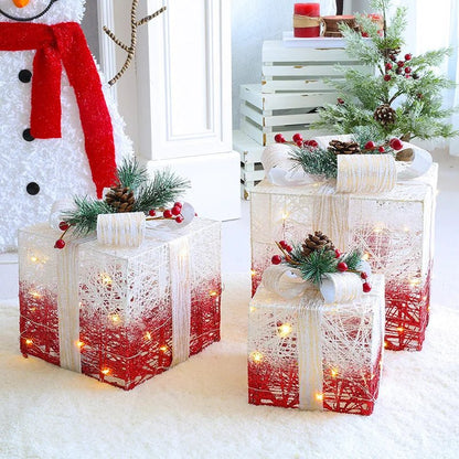 Skanto | LED Christmas Ornaments – Snowman, Deer & Gift Box Ornaments with Lights