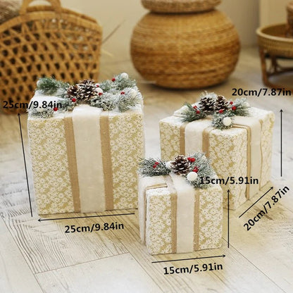 Skanto | LED Christmas Ornaments – Snowman, Deer & Gift Box Ornaments with Lights