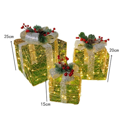 Skanto | LED Christmas Ornaments – Snowman, Deer & Gift Box Ornaments with Lights