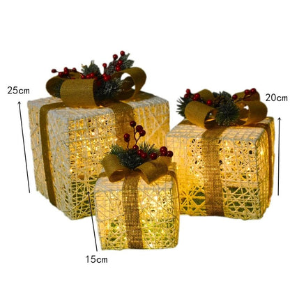 Skanto | LED Christmas Ornaments – Snowman, Deer & Gift Box Ornaments with Lights