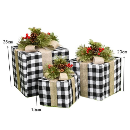 Skanto | LED Christmas Ornaments – Snowman, Deer & Gift Box Ornaments with Lights