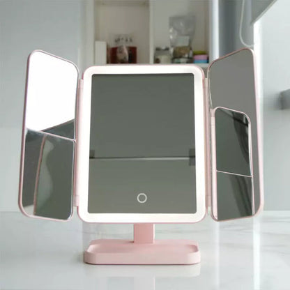 LED makeup mirror with 3 light modes and magnification