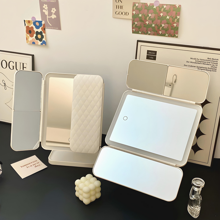 LED makeup mirror with 3 light modes and magnification