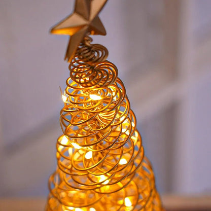 Skanto | LED Spiral Christmas Tree Table Ornament – Elegant Atmosphere Lamp for Bedroom & Holiday Decorations