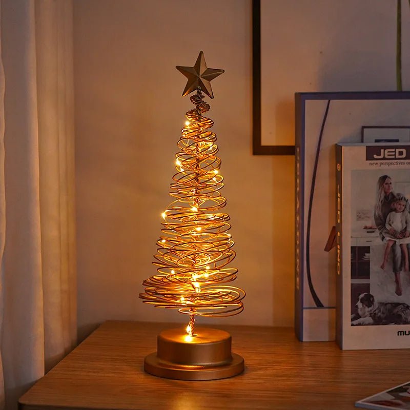 Skanto | LED Spiral Christmas Tree Table Ornament – Elegant Atmosphere Lamp for Bedroom & Holiday Decorations