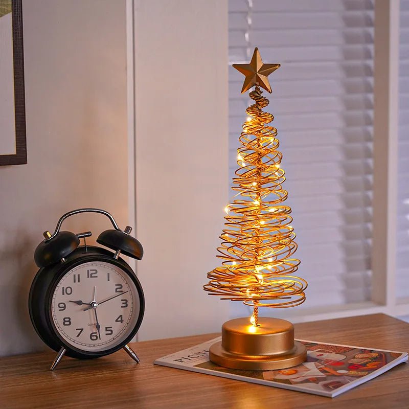 Skanto | LED Spiral Christmas Tree Table Ornament – Elegant Atmosphere Lamp for Bedroom & Holiday Decorations