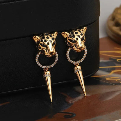 BowLift | Leopard Circle Dangle Earrings