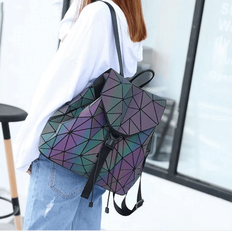 Reflective Colour-Changing Geometric Backpack for Women | Bowlift