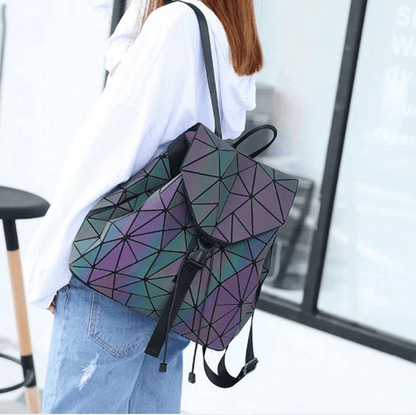 Reflective Colour-Changing Geometric Backpack for Women | Bowlift
